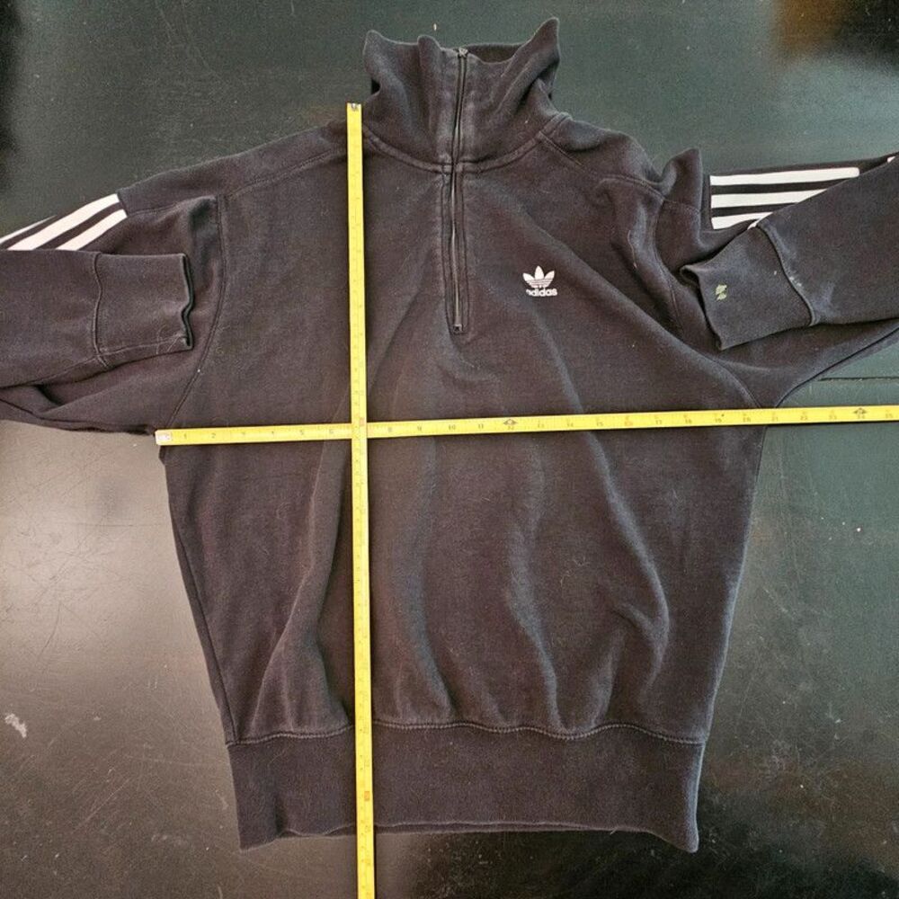 Adidas Originals Women's Lock Up Half Zip Sweatshirt Black Size S - Picture 14 of 14